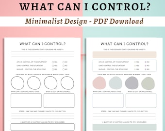 Control Worksheet | Circle of Control | Mental Health | Anxiety Relief | Stress Relief | Counseling Session Tools | Therapist Session Notes