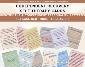Codependency Recovery Self Therapy Coping Cards  |  Codependent Emotional Therapy Journals Codependence People Pleaser Mental Health Healing