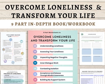 Overcome Loneliness Workbook | Destroy Lonely Alone Codependence | Codependency Emotional Therapy | Mental Health Anxiety Relief Depression