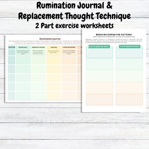 Rumination Journal Printable | Negative Thoughts | Depression Worksheet | Narcissistic Rumination | Emotional Therapy Journals
