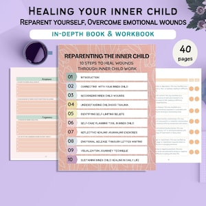 Cuaderno de trabajo para sanar las heridas del niño interior / Reeducación del niño interior Recuperación Salud mental Trauma Relaciones Ansiedad Terapia Diario