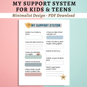 Building My Support System for Kids and Teens | Therapist Counselor ...