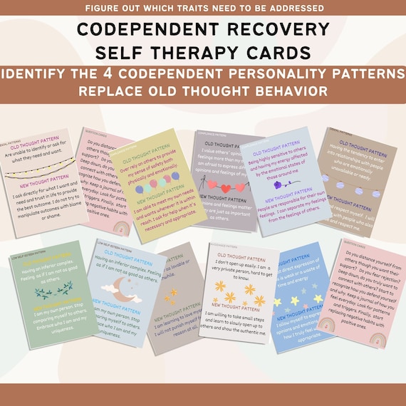 Codependency Recovery Self Therapy Coping Cards  |  Codependent Emotional Therapy Journals Codependence People Pleaser Mental Health Healing