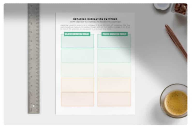 Rumination Journal Printable | Negative Thoughts | Depression Worksheet ...