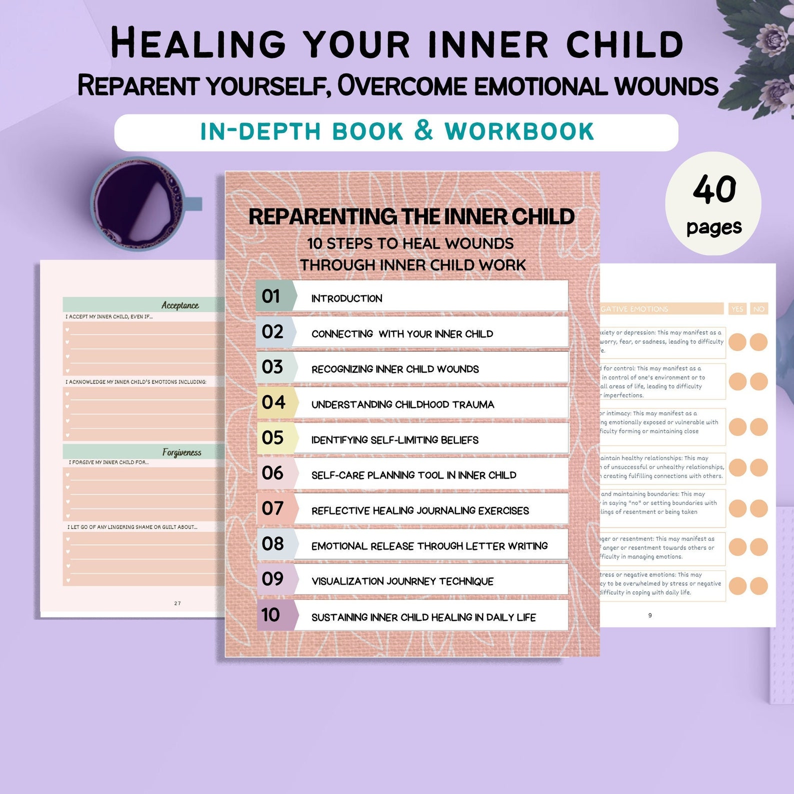 Healing Inner Child Wounds Workbook | Reparenting Inner Child Recovery ...