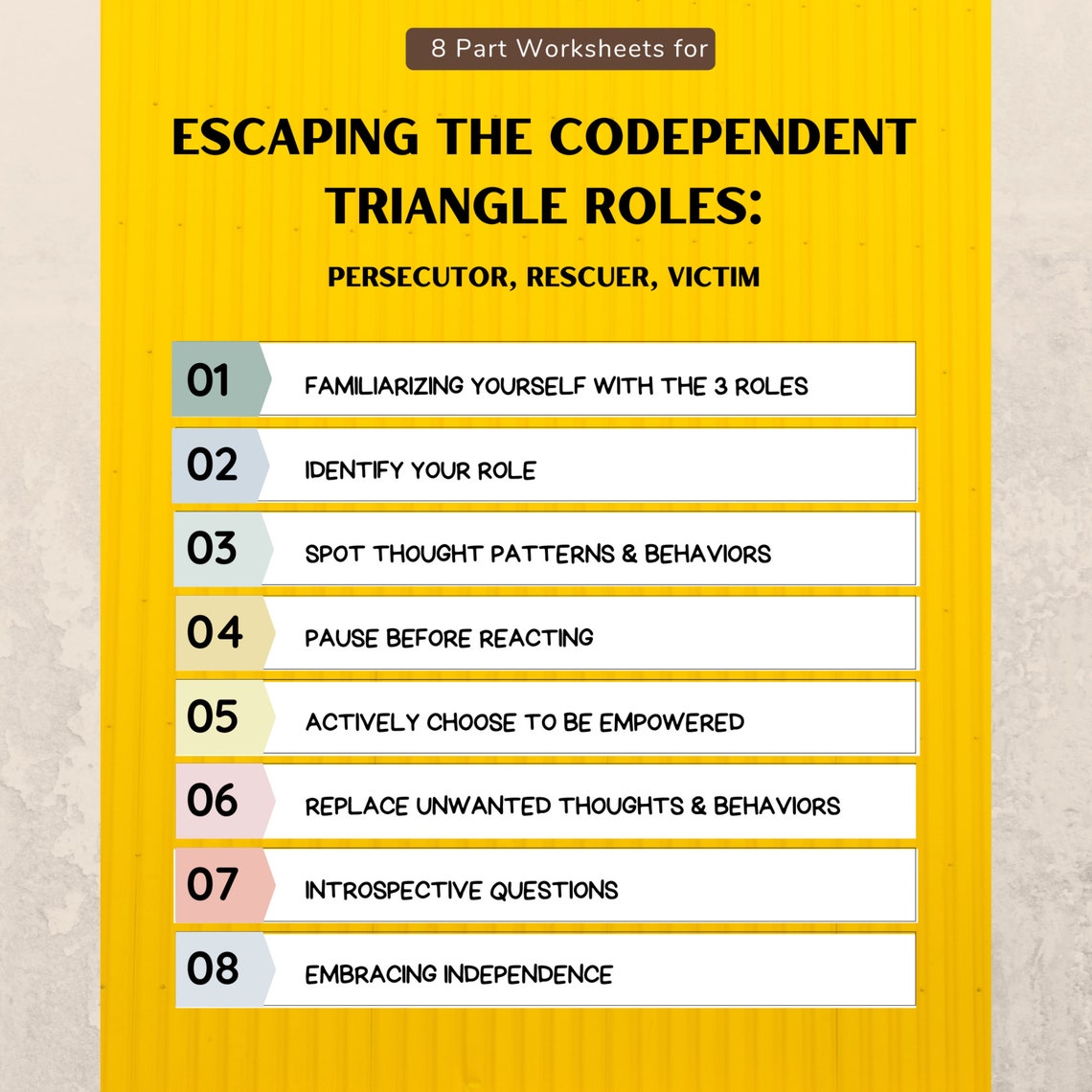 Exit the Codependent Triangle Roles Work Book Codependence Etsy