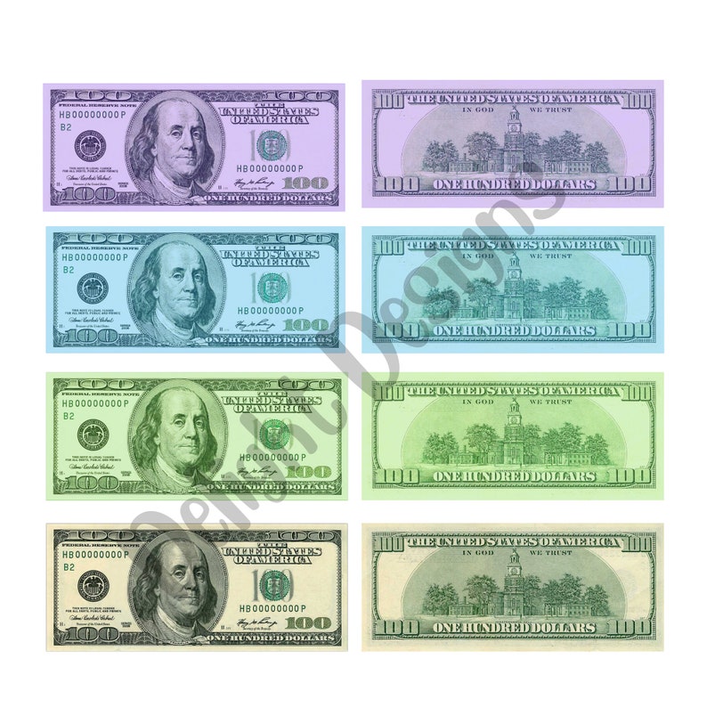 Printable 100 Dollar Bill Placeholders Play Prop Money | Etsy UK