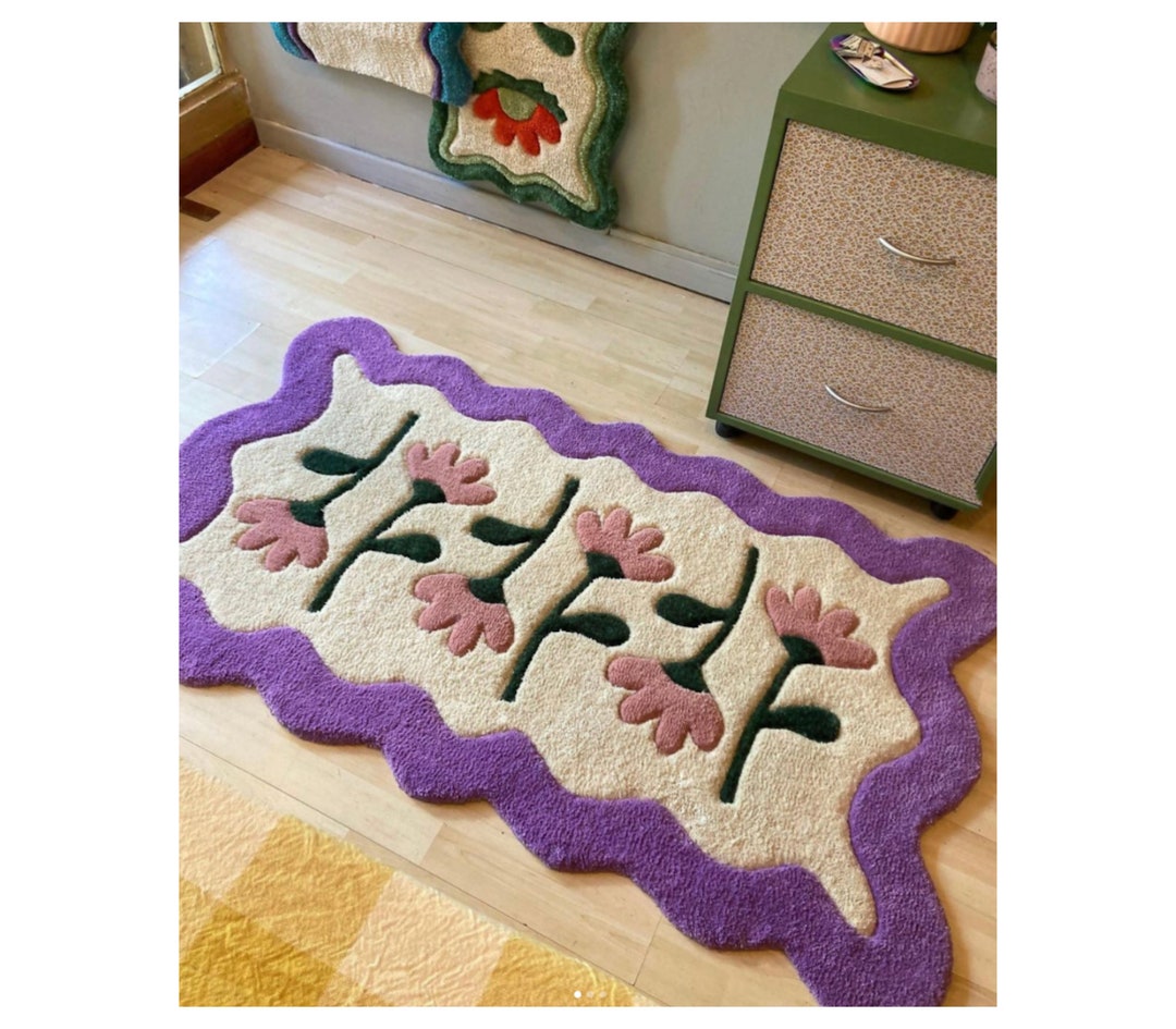 Sunflower Hand Tufted Rug, Carpet for Homedecor, Bedside Rug, Living ...