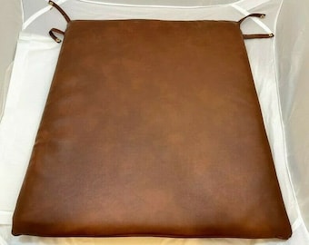 Leather chair pad cushion Brown cover with ties dining seat leather chair pad Cover for home and office gifts