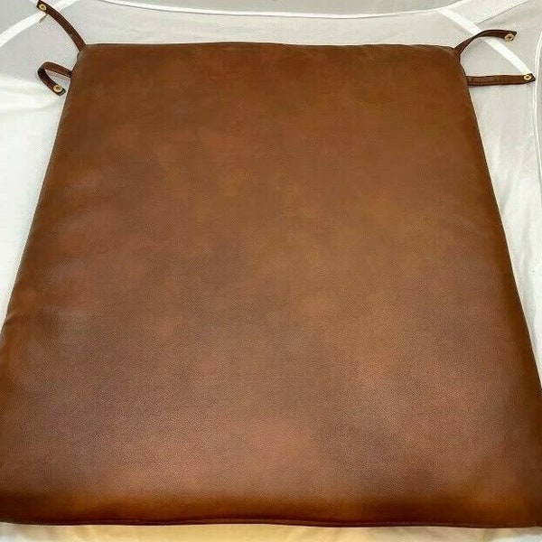 Leather chair pad cushion Brown cover with ties dining seat leather chair pad Cover for home and office gifts