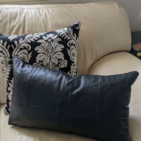Black Lumbar Pillow Etsy