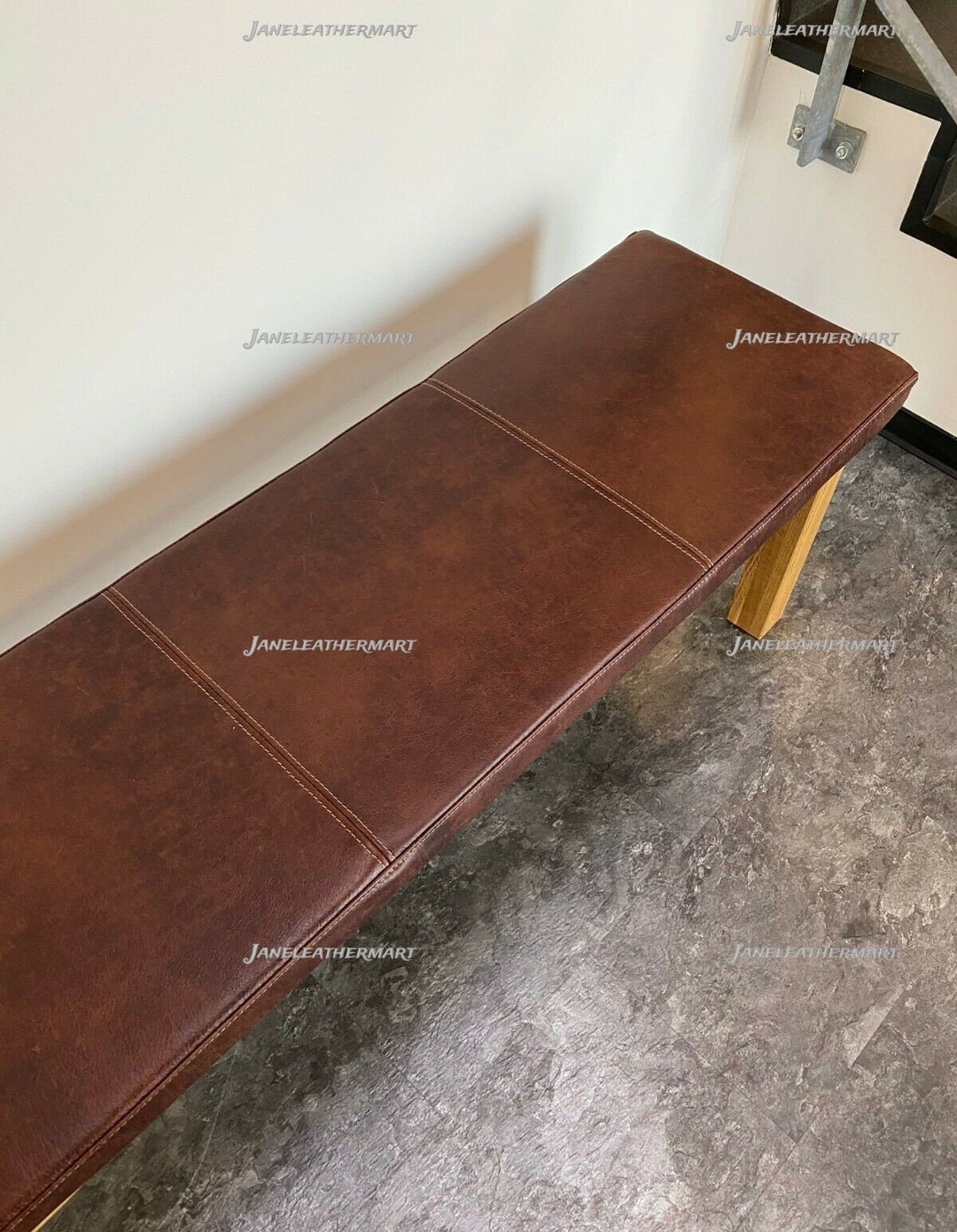 Bench Cushion Leather Cover Brown Floor Bench Cushion Couch Etsy