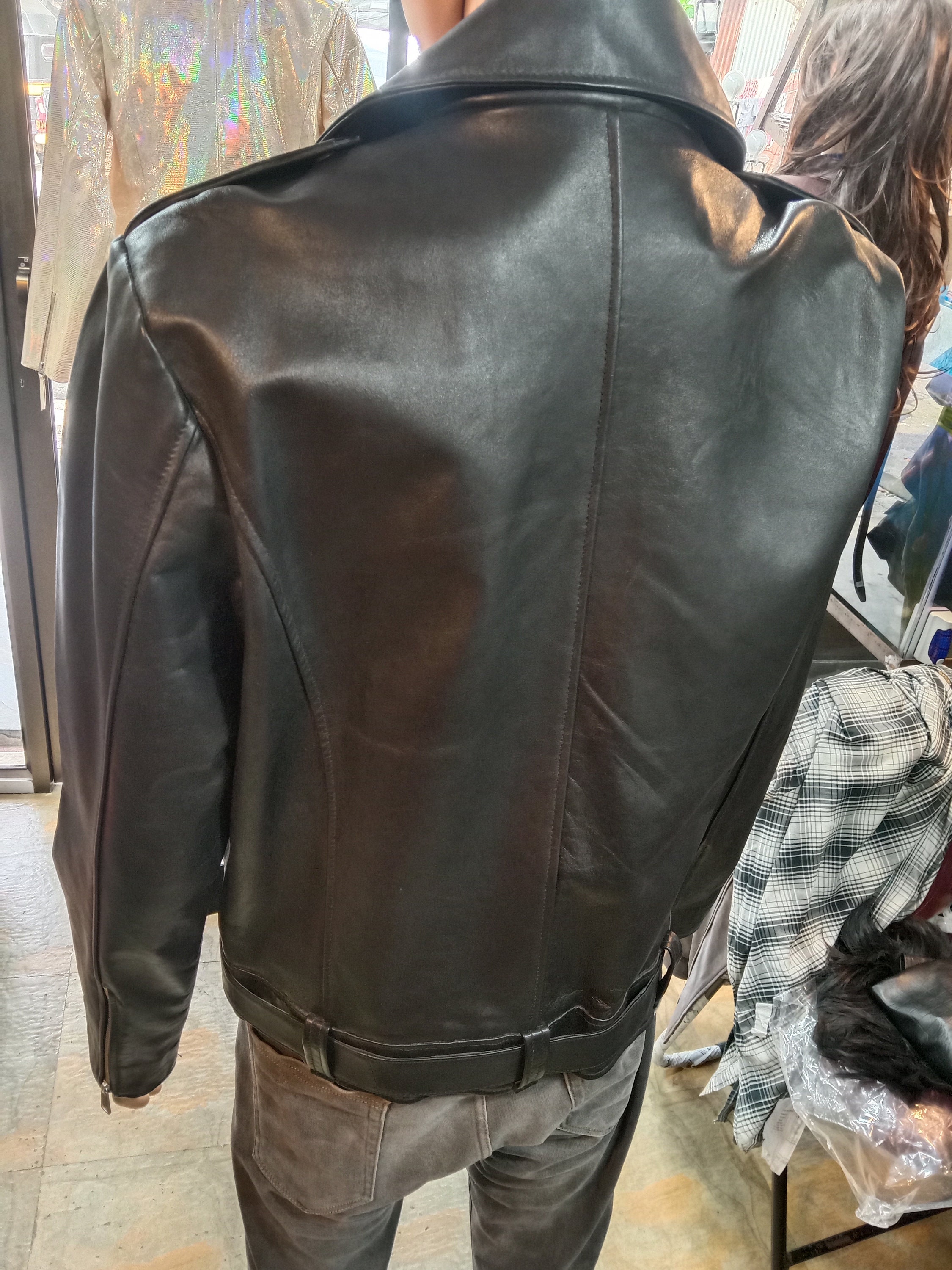 New Mens Leather Jacket / Motorcycle Black Sheepskin Biker - Etsy