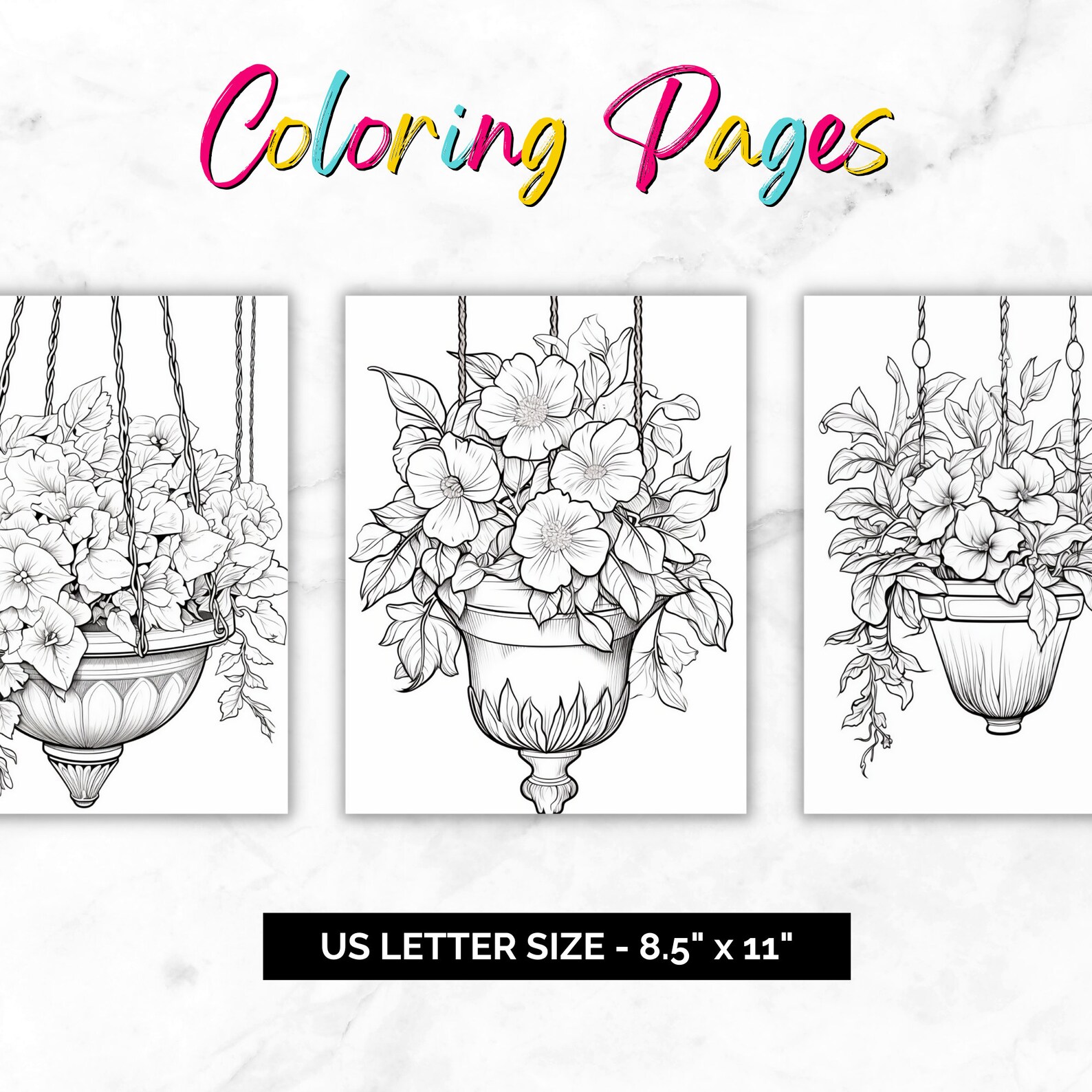 Hanging Plants Coloring Pages, Coloring Ebook, Printable Coloring ...