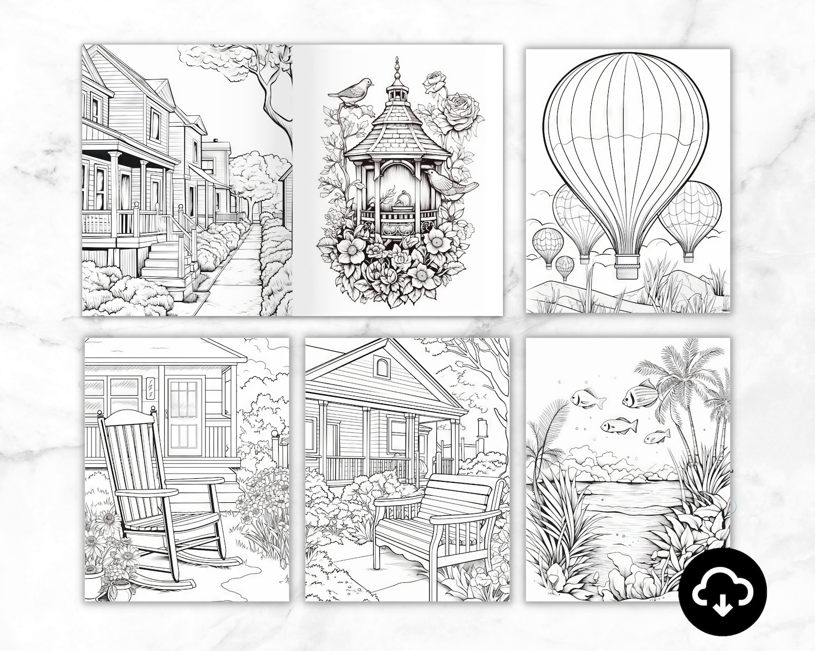 Beautiful Scenery Coloring Pages Scenes Coloring Book - Etsy