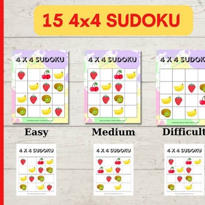 SUDOKU for Kids Ages 5-12 : Sudoku Puzzles for Childen 5 to 12- 4x4 Sudoku  for Kids - Easy Sudoku Puzzles For Kids - - 9x9 Sudoku for Kids - beginner