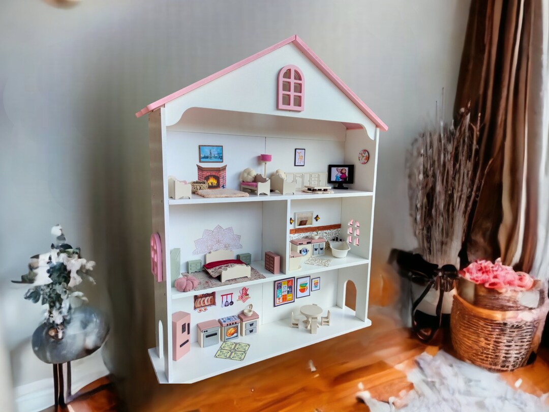 Handcrafted Wooden Dollhouse Customizable Dolls House Etsy