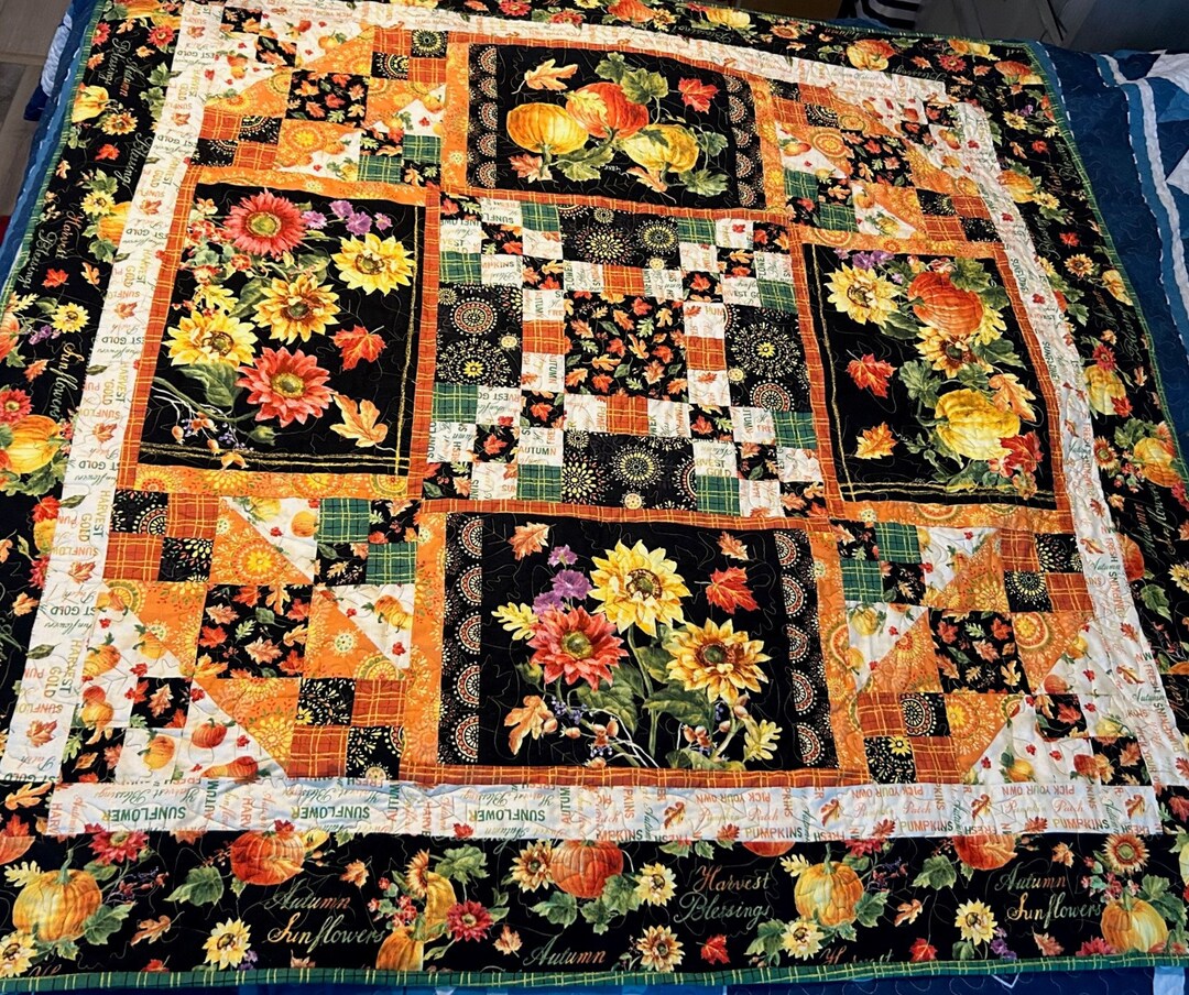 Autumn Quilted Lap Quilt, Fall Throw, Quilted Lap Blanket, Wheelchair