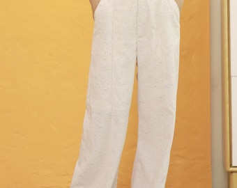 Women's Linen Pants Woman Set Blazer Custom Linen Wide Leg Pants Linen Two Piece Set Linen Jacket Women Pants Linen Summer Pants Sustainable