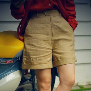 Linen Shorts Minimalist High Waisted Shorts Vintage Shorts Women Summer Shorts With Pockets Plus Size Shorts Custom Gift Mothers Day Gifts