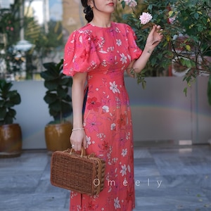 Ao Dai | Linen Vietnamese Ao Dai Women | Ao Dai Wedding | Linen Dress | Personalized Gifts | Summer Dress | 30th Birthday Gift For Women