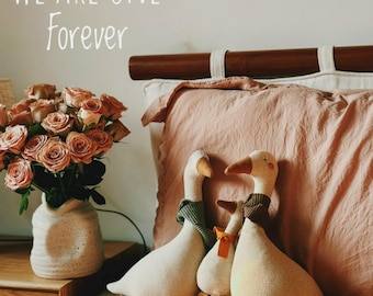 Linen Cute Goose Plush Stuffed Duck Plush Room Decor Cute Duckling Gender Neutral Baby Shower Gift Unique Party Favors Snuggler Doll