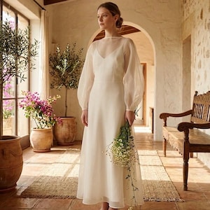 Simple Ankle Length Wedding Dress - Etsy