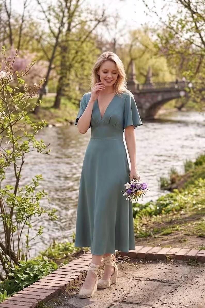 sage green bridesmaid dress modest sage green bridesmaids