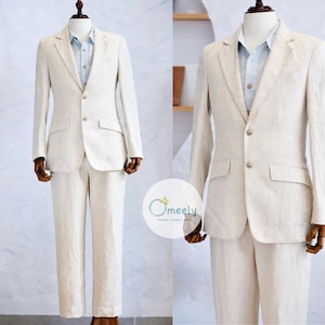 Handmade Linen Suit Men Pick Stitching Linen Jacket Men Linen Wedding Suit Men Linen Blazer Men Linen Pants Groomsmen Suit Gifts For Him