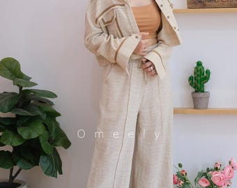 Linen Blazer Women Linen Pants For Women Linen Suit Two Piece Set Vintage Blazer Graduation Gifts Linen Jacket Gift For Women Linen Coat