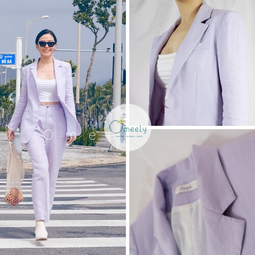Linen Two Piece Set Linen Suit Linen Blazer Women Linen Pants - Etsy