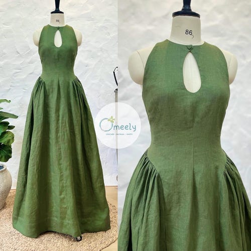Linen Dress With Pockets Bridemaid Dress Custom Linen Cocktail Dress  Keyhole Dress Sleeveless Vintage Dress Wedding Dress Gifts for Her - Etsy