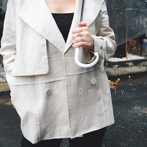 100% Linen Jacket Women Linen Coat Women Linen Blazer Long Coat Vintage Coat Jacket women clothing personalized Gift Women Linen clothing