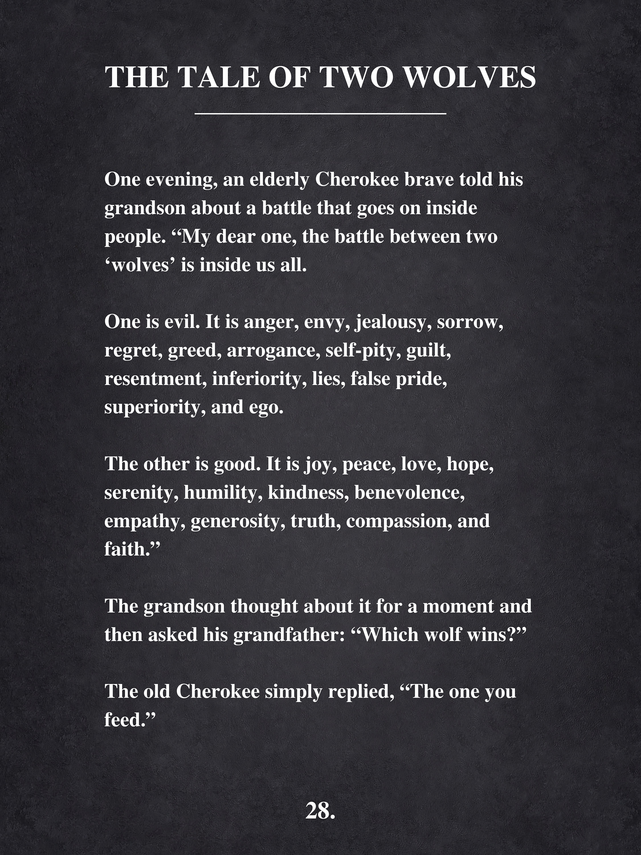 Tale of Two Wolves Book Page Sign Cherokee Legend - Etsy