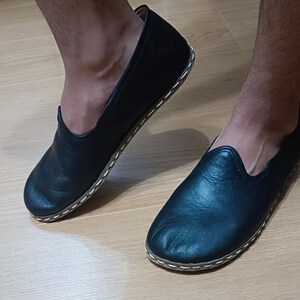 Handcraft Barefoot Yemeni Shoes | Wide Toe Box Shoes | Genuine Leather Comfy Shoes | Authentic Barefoot Slip-On | Black Barefoot Yemeni