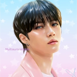 Beomgyu, from TXT original k-pop fanart print poster