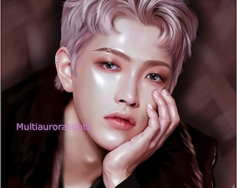 Hongjoong, from Ateez original k-pop fanart print poster