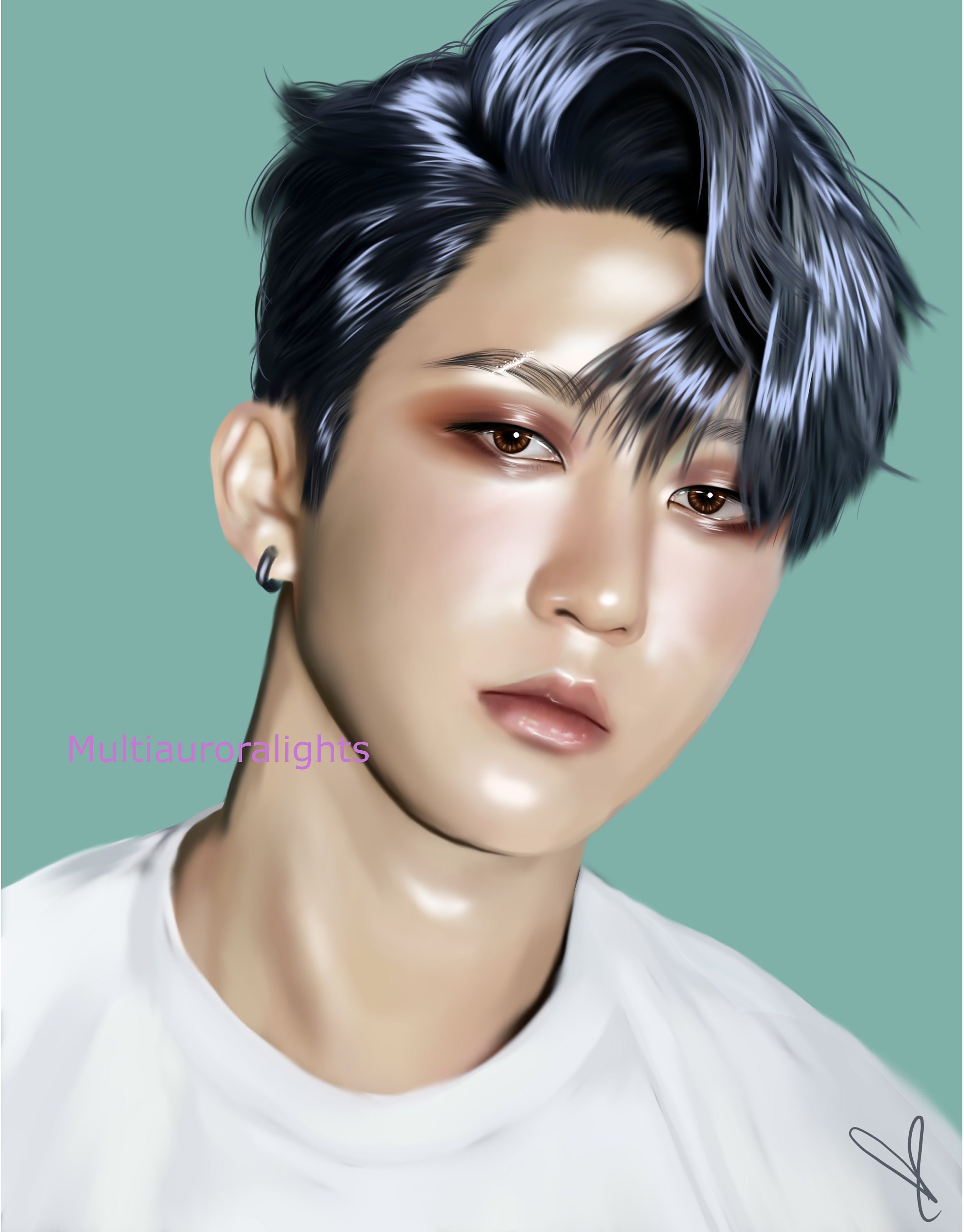 Hyunjin, From Stray Kids Original K-pop Fanart Print 