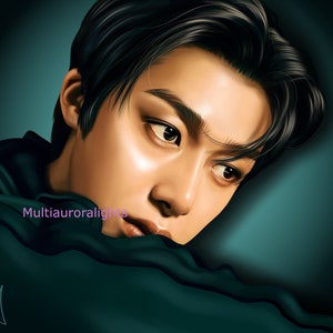 Hyungwon from Monsta X original k-pop fanart print poster