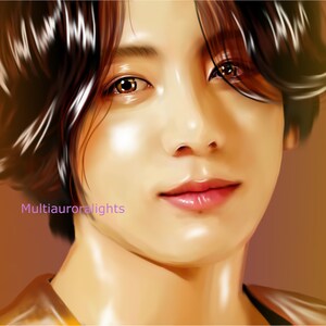 Jungkook, from BTS original k-pop fanart print poster