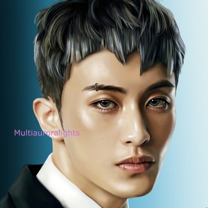 Mark Lee, from NCT original k-pop fanart print poster