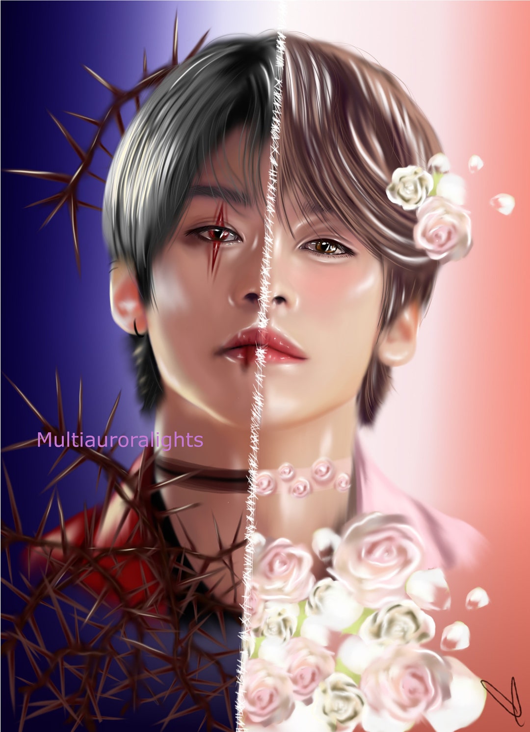 Stray KidsのLee Know、オリジナルK-POPファンアートプリントポスター