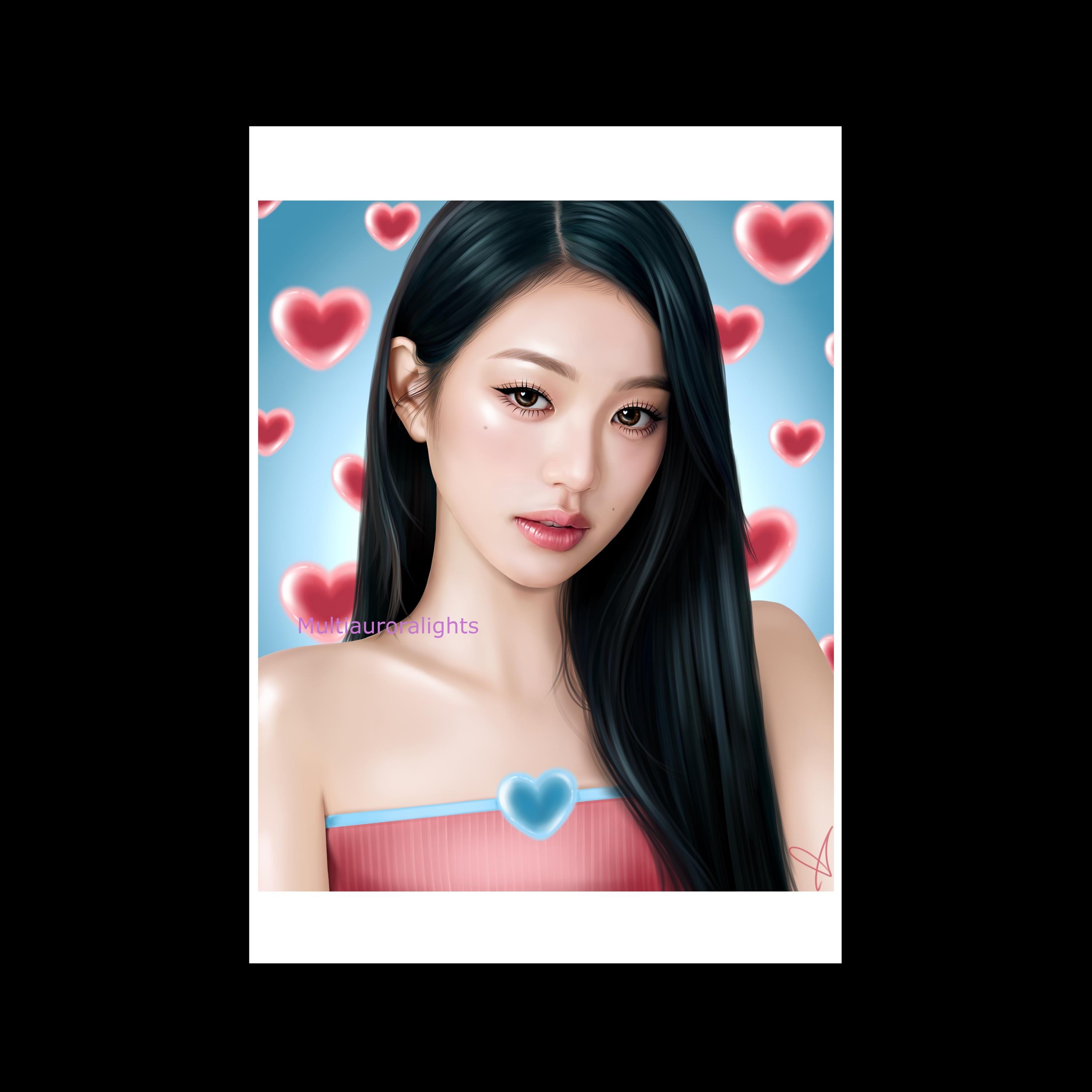 ウォニョン、IVE オリジナル K-POP ファンアート プリント ポスター