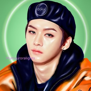 Lee Know, from Stray Kids original k-pop fanart print poster