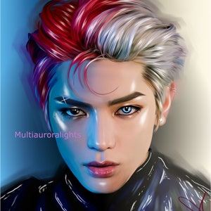 Póster impreso de fanart original de k-pop de Taeyong, de NCT