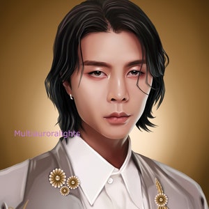 Póster con impresión de fan art de K-pop original de Johnny Suh de NCT