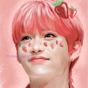 Felix, from Stray Kids original k-pop fanart print poster