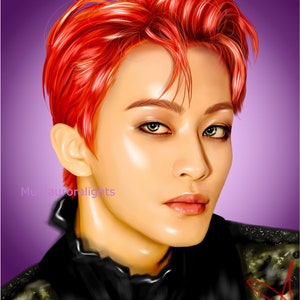 Mark Lee, from NCT original k-pop fanart print poster