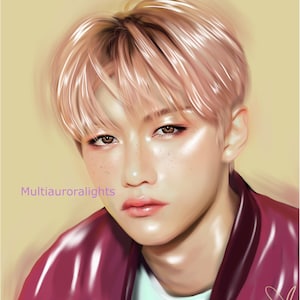 Felix, from Stray Kids original k-pop fanart print poster
