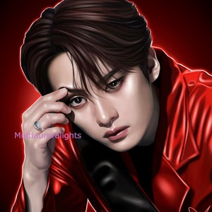 Lee Know, from Stray Kids original k-pop fanart print poster